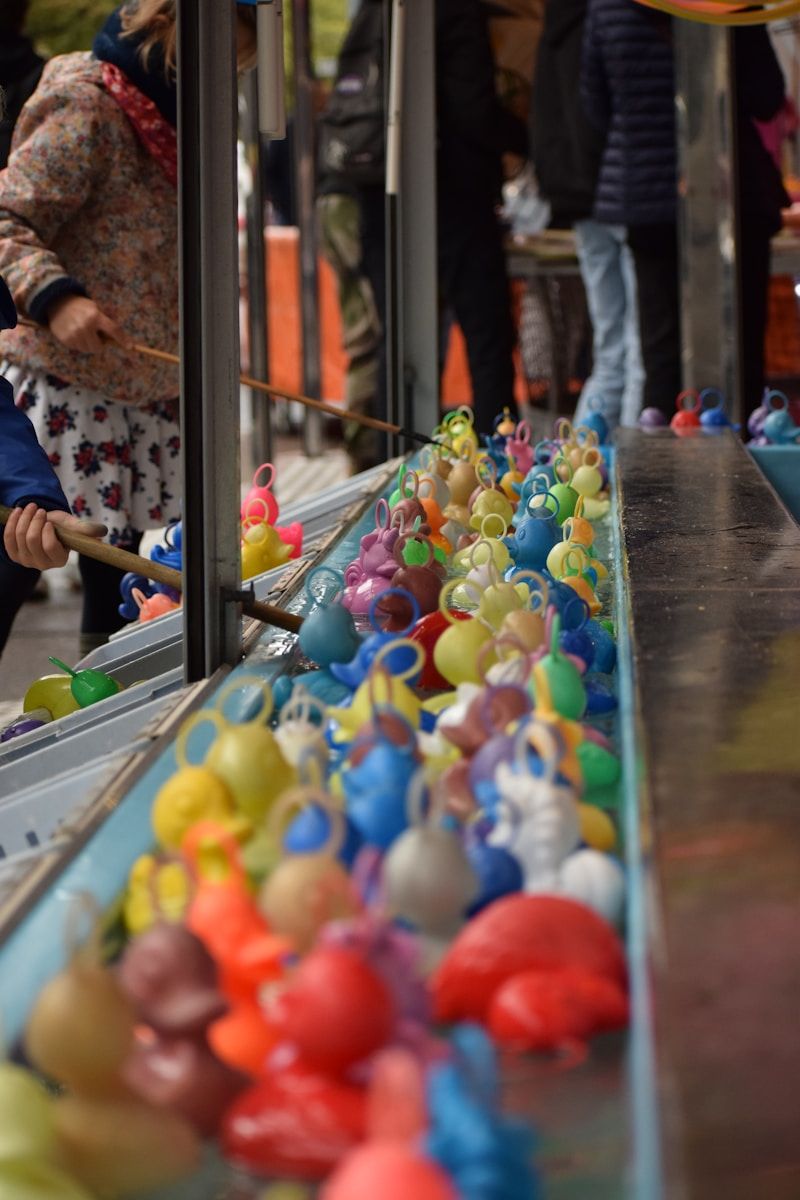 a large group of colorful balls