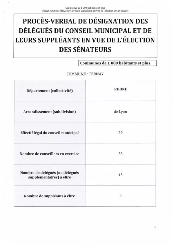 Image du document Procès Verbal du 5 juin 2026 désignation délégués pour l&rsquo;élections des sénateurs